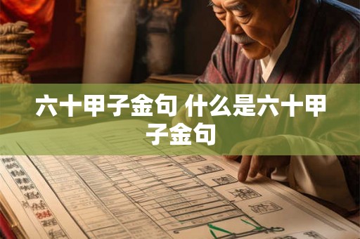 六十甲子金句 什么是六十甲子金句