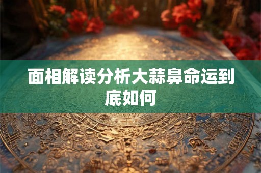 面相解读分析大蒜鼻命运到底如何