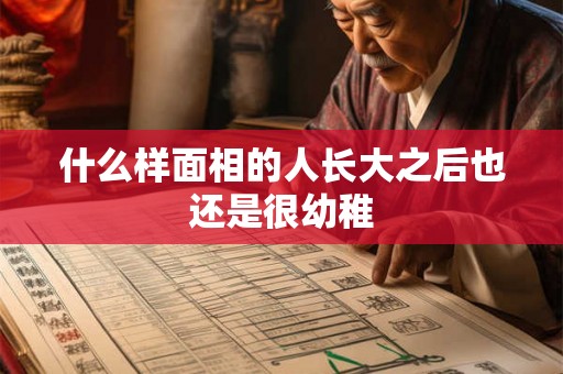 什么样面相的人长大之后也还是很幼稚