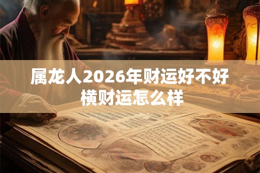 属龙人2026年财运好不好 横财运怎么样