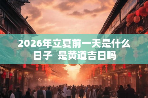 2026年立夏前一天是什么日子 是黄道吉日吗 2026年立夏前一天是什么日子 是黄道吉日吗