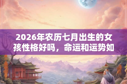 2026年农历七月出生的女孩性格好吗，命运和运势如何？