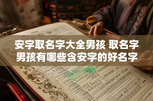 安字取名字大全男孩 取名字男孩有哪些含安字的好名字