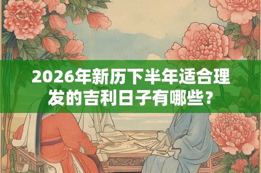 2026年新历下半年适合理发的吉利日子有哪些？