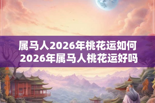 属马人2026年桃花运如何 2026年属马人桃花运好吗
