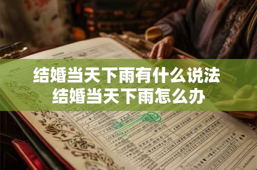 结婚当天下雨有什么说法 结婚当天下雨怎么办