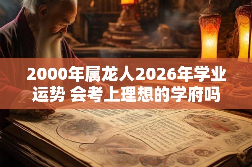 2000年属龙人2026年学业运势 会考上理想的学府吗