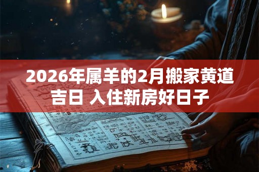 2026年属羊的2月搬家黄道吉日 入住新房好日子