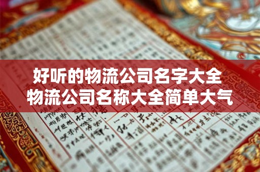好听的物流公司名字大全 物流公司名称大全简单大气