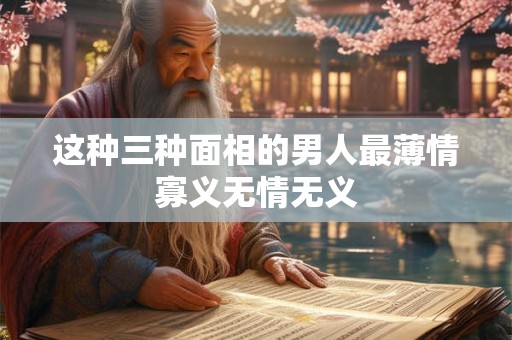 这种三种面相的男人最薄情寡义无情无义