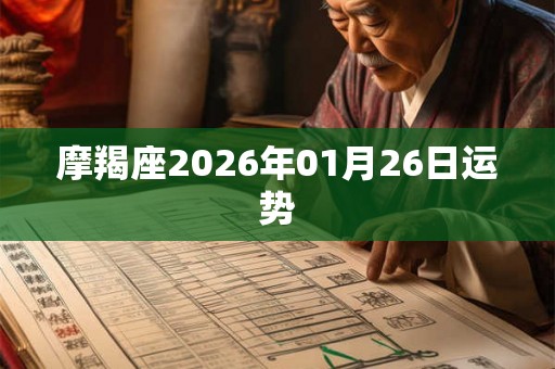 摩羯座2026年01月26日运势