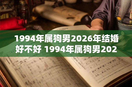 1994年属狗男2026年结婚好不好 1994年属狗男2026年几月结婚好