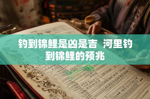 钓到锦鲤是凶是吉  河里钓到锦鲤的预兆