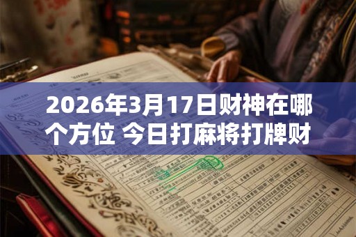 2026年3月17日财神在哪个方位 今日打麻将打牌财运方位