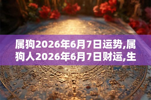 属狗2026年6月7日运势,属狗人2026年6月7日财运,生肖狗2026年6月7日运势