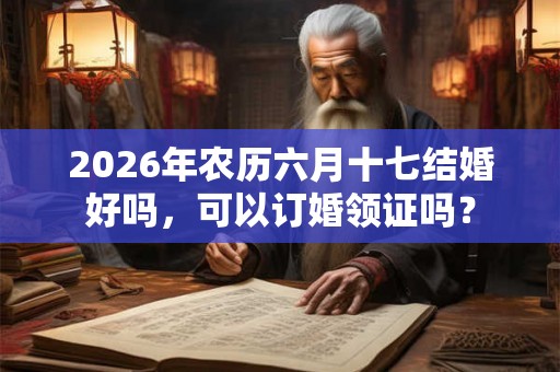 2026年农历六月十七结婚好吗,可以订婚领证吗? 2026年农历六月十七结婚好吗,可以订婚领证吗?