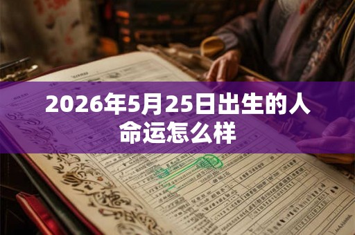 2026年5月25日出生的人命运怎么样