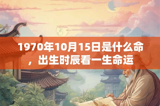 1970年10月15日是什么命，出生时辰看一生命运