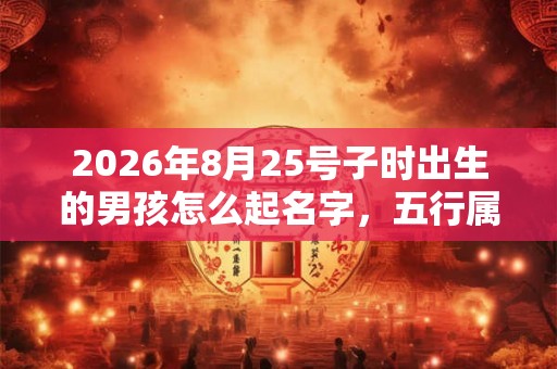 2026年8月25号子时出生的男孩怎么起名字，五行属什么