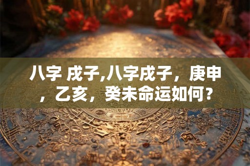 八字 戌子,八字戌子，庚申，乙亥，癸未命运如何？