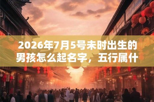 2026年7月5号未时出生的男孩怎么起名字，五行属什么