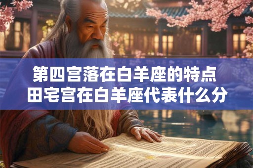 第四宫落在白羊座的特点 田宅宫在白羊座代表什么分析