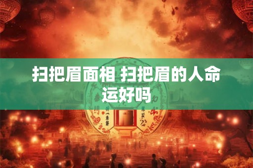 扫把眉面相 扫把眉的人命运好吗