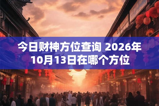 今日财神方位查询 2026年10月13日在哪个方位