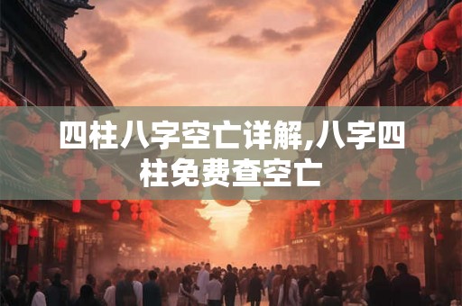 四柱八字空亡详解,八字四柱免费查空亡