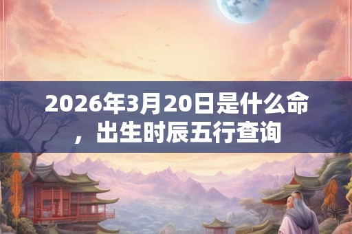 2026年3月20日是什么命，出生时辰五行查询