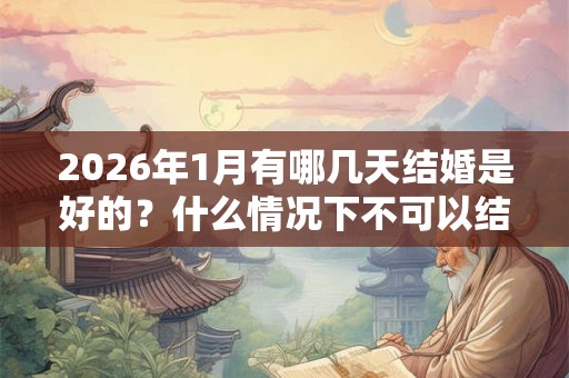 2026年1月有哪几天结婚是好的？什么情况下不可以结婚？