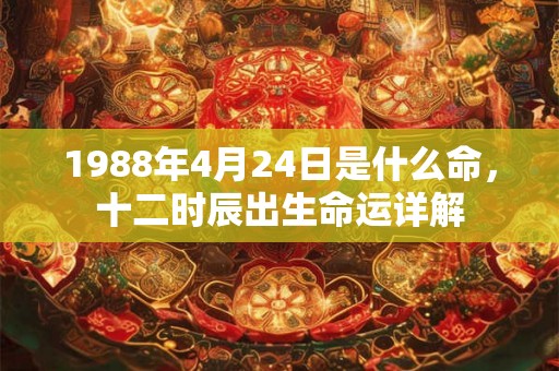 1988年4月24日是什么命，十二时辰出生命运详解