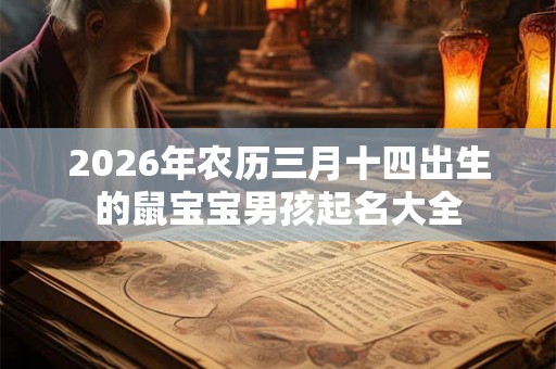 2026年农历三月十四出生的鼠宝宝男孩起名大全