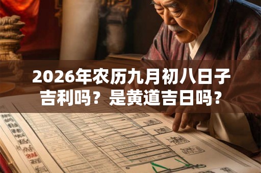 2026年农历九月初八日子吉利吗？是黄道吉日吗？