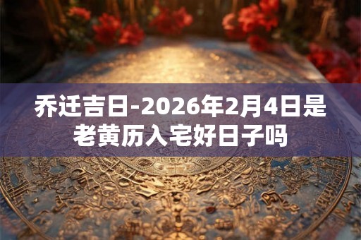 乔迁吉日-2026年2月4日是老黄历入宅好日子吗