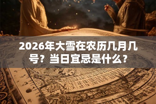 2026年大雪在农历几月几号？当日宜忌是什么？