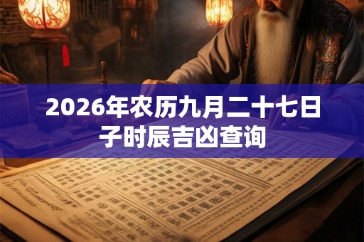 2026年农历九月二十七日子时辰吉凶查询