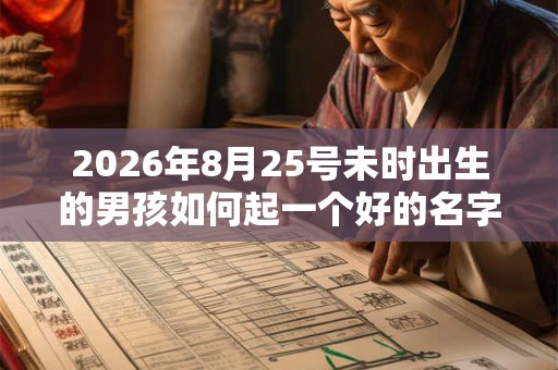 2026年8月25号未时出生的男孩如何起一个好的名字 2026年8月25号未时出生的男孩如何起一个好的名字