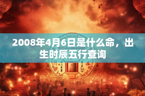 2008年4月6日是什么命，出生时辰五行查询