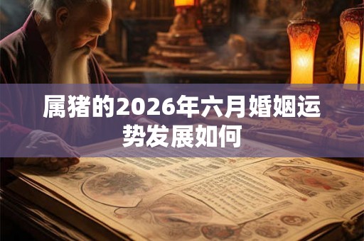 属猪的2026年六月婚姻运势发展如何