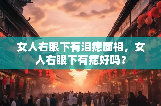 女人右眼下有泪痣面相，女人右眼下有痣好吗？