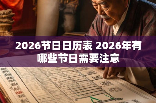 2026节日日历表 2026年有哪些节日需要注意