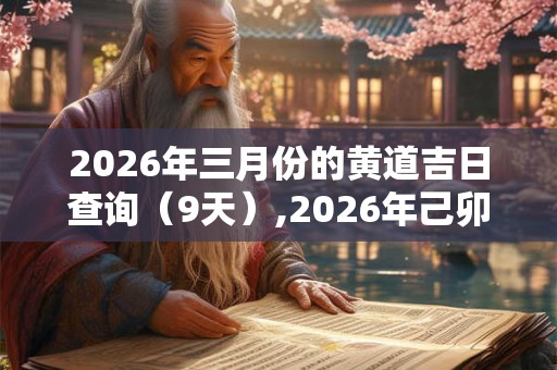 2026年三月份的黄道吉日查询（9天）,2026年己卯日一览表