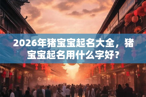 2026年猪宝宝起名大全，猪宝宝起名用什么字好？