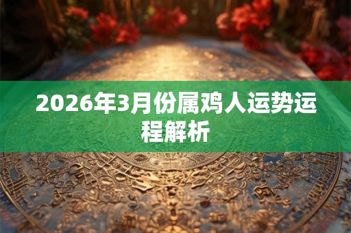 2026年3月份属鸡人运势运程解析