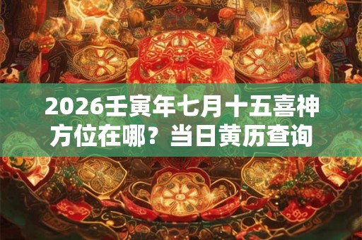 2026壬寅年七月十五喜神方位在哪?当日黄历查询 2026壬寅年七月十五喜神方位在哪?当日黄历查询