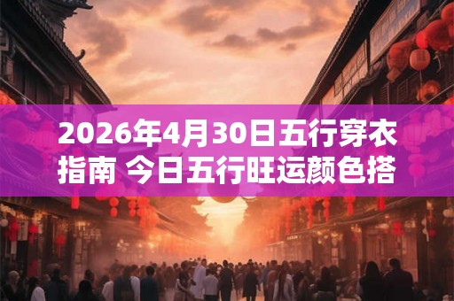 2026年4月30日五行穿衣指南 今日五行旺运颜色搭配