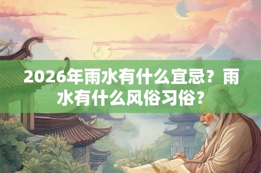 2026年雨水有什么宜忌？雨水有什么风俗习俗？