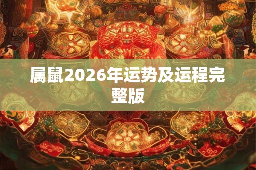 属鼠2026年运势及运程完整版