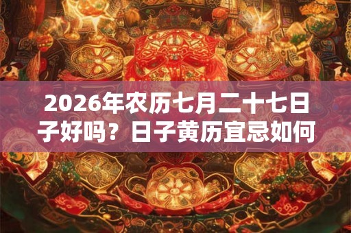 2026年农历七月二十七日子好吗？日子黄历宜忌如何？